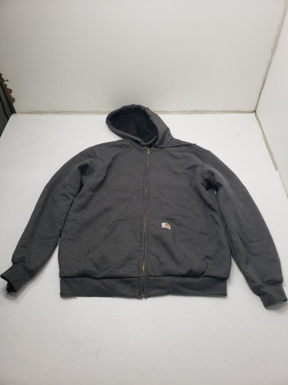 Carhartt 100632 Men's Medium Carbon Heather Full Zip Hoodie Sweatshirt Gray